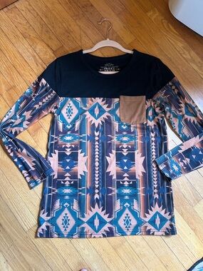 Crazy Train Black Graphic Yoke Tee